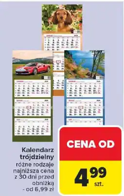 Carrefour Kalendarz trójdzielny oferta