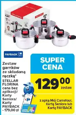 Carrefour Zestaw garnków ze składaną rączką STELLAR FLORINA oferta