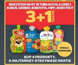 Netto Wszystkie musy w tubkach dla dzieci kubus, gerber, bobovita, hipp, bobo frut oferta