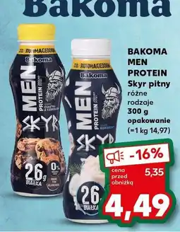 Kaufland Jogurt Skyr pitny różne rodzaje Bakoma Men Protein oferta