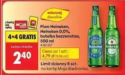 Biedronka Piwo Heineken, Heineken 0,0%, butelka bezzwrotna, 500 ml oferta