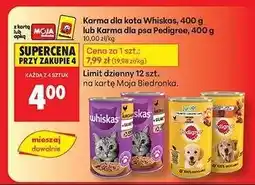 Biedronka Karma dla kota Whiskas, 400 g lub Karma dla psa Pedigree, 400 g oferta