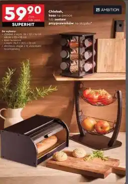 Biedronka Chlebak, kosz na owoce lub zestaw przyprawników na stojaku oferta