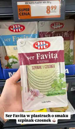 Biedronka Ser Favita w plastrach szpinak i czosnek 250g Mlekovita oferta