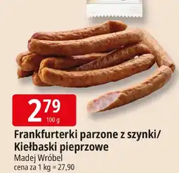 E.Leclerc Frankfurterki parzone z szynki/kiełbaski pieprzowe Madej Wróbel oferta
