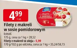 E.Leclerc Filety z makreli w sosie pomidorowym Łosoś oferta