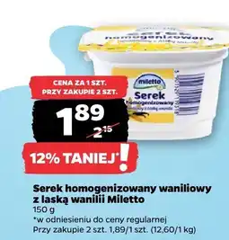 Netto Serek homogenizowany waniliowy z nutką wanilii Miletto oferta