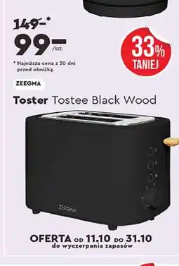 Biedronka Toster black wood Zeegma oferta