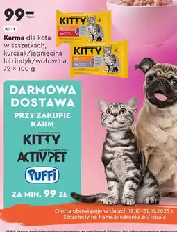 Biedronka Karma dla kota indyk + wołowina Kitty oferta