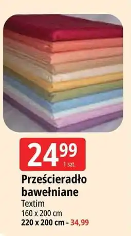 E.Leclerc Prześcieradło bawełniane 220 x 200 cm Textim oferta