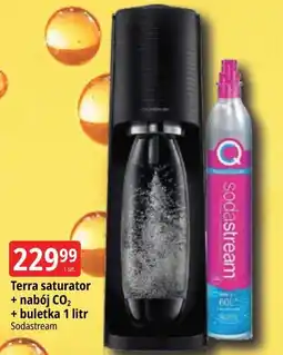 E.Leclerc Zestaw: urządzenie sst terra czarny + cylinder cqc butelka Sodastream oferta
