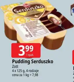 E.Leclerc Pudding waniliowy z sosem czekoladowym Zott Serduszko oferta