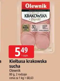 E.Leclerc Kiełbasa krakowska z szynki Olewnik oferta