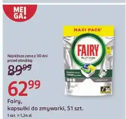 Rossmann Tabletki do zmywarek lemon Fairy Platinum oferta
