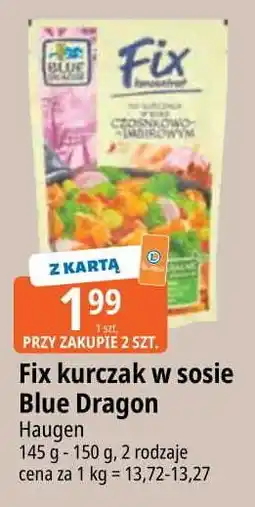 E.Leclerc Fix koncentrat kurczak w sosie czosnkowo-imbirowym Blue Dragon oferta