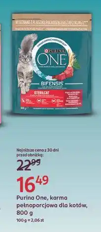 Rossmann Karma dla kota sterilcat wołowina i pszenica Purina One oferta