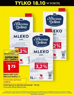 Biedronka Mleko UHT 3,2% Mleczna Dolina oferta