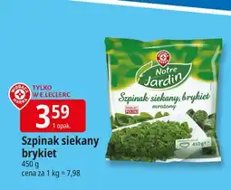 E.Leclerc Szpinak siekany brykiet Wiodąca Marka Notre Jardin oferta