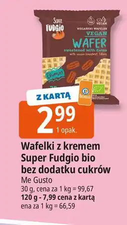 E.Leclerc Wafelki wegańskie słodzone daktylami z kremem kakaowo-orzechowym Super Fudgio oferta