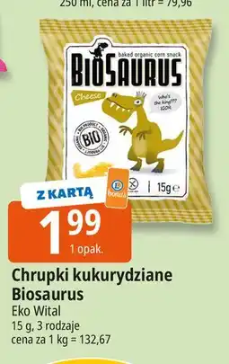 E.Leclerc Chrupki kukurydziane bezglutenowe ser Biosaurus oferta