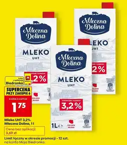 Biedronka Mleko 3.2% Mleczna Dolina oferta