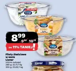 Netto Filety śledziowe w sosie grzybowym z kurkami Lisner oferta