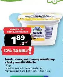 Netto Serek homogenizowany z laską wanilii Miletto oferta