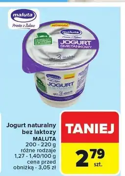 Carrefour Jogurt naturalny bez laktozy Maluta oferta