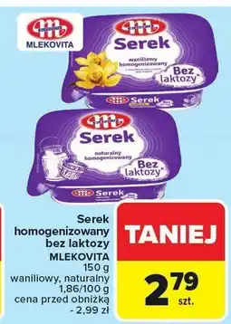 Carrefour Serek homogenizowany bez laktozy Mlekovita oferta