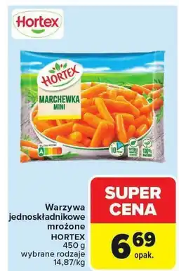 Carrefour Warzywa jednoskładnikowe mrożone marchewka mini Hortex oferta