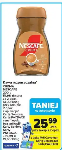 Carrefour Kawa rozpuszczalna Nescafe Crema oferta