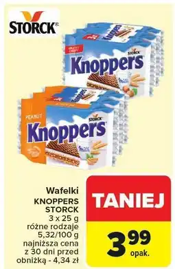 Carrefour Wafelki Knoppers Storck oferta