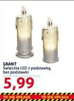 Blue Stop Granit świeczka led z podstawką, bez podstawki oferta