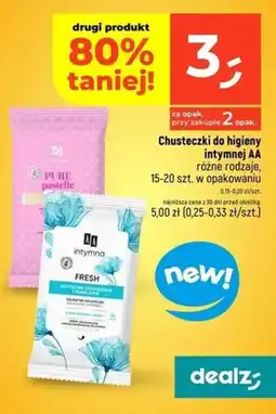 Dealz Chusteczki do higieny intymnej AA oferta