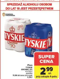 Carrefour Piwo Tyskie 0.0% oferta