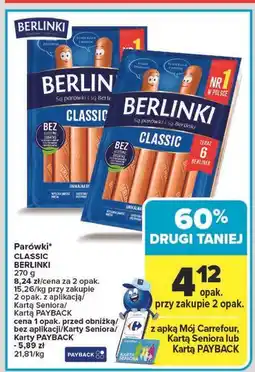 Carrefour Parówki classic Morliny Berlinki oferta