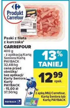 Carrefour Filet z piersi kurczaka paski Carrefour oferta