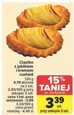 Carrefour Ciastko z jabłkiem i kremem custard oferta