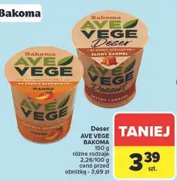 Carrefour Deser na kremie kokosowym słony karmel Bakoma Ave Vege oferta