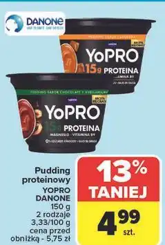 Carrefour Pudding karmelowy Danone Yopro oferta