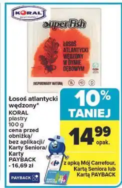 Carrefour Łosoś atlantycki wędzony w dymie dębowym Superfish oferta