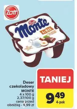 Carrefour Deser mleczno-czekoladowy z orzechami Zott Monte Max oferta