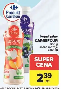 Carrefour Jogurt do picia brzoskwiniowy Carrefour oferta