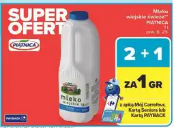 Carrefour Mleko wiejskie 2% Piątnica oferta
