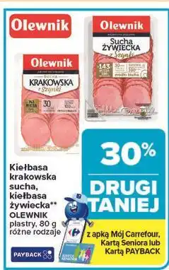 Carrefour Kiełbasa żywiecka Olewnik oferta