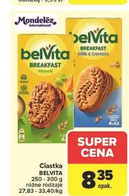 Carrefour Ciastka zbożowe z mlekiem Belvita oferta