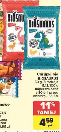 Carrefour Chrupki kukurydziane bezglutenowe ketchup Biosaurus oferta