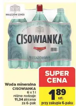 Carrefour Woda niegazowana Cisowianka oferta