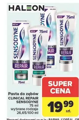 Carrefour Pasta do zębów active white Sensodyne Clinical Repair oferta