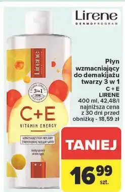 Carrefour Płyn micelarny 3w1 wzmacniający Lirene C+E Pro Vitamin Energy oferta